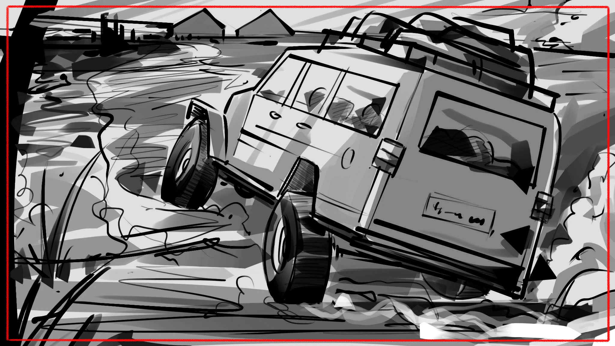 Professional storyboard panels - scene-by-scene illustration