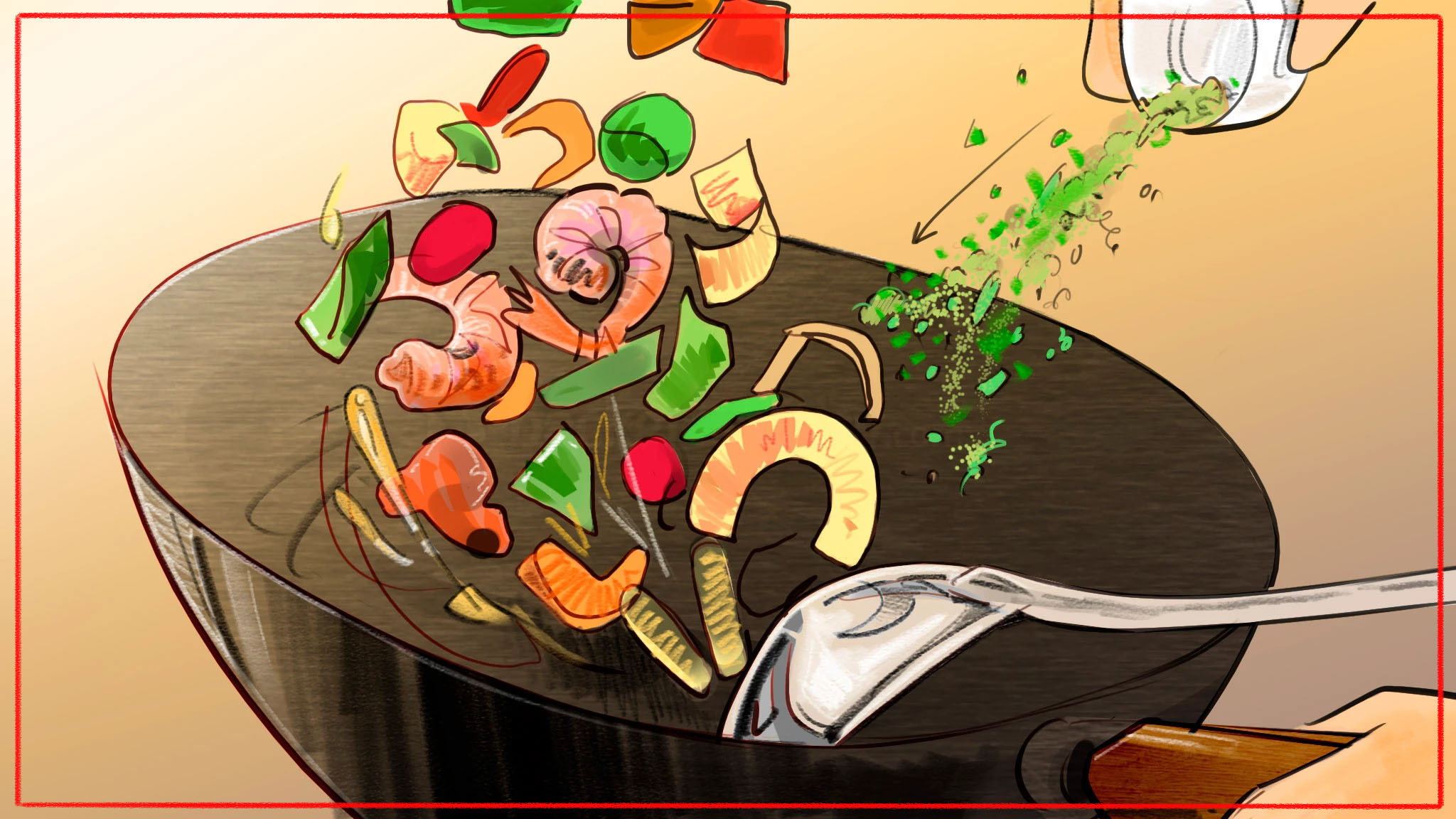 Advertising storyboard frames - commercial production artwork