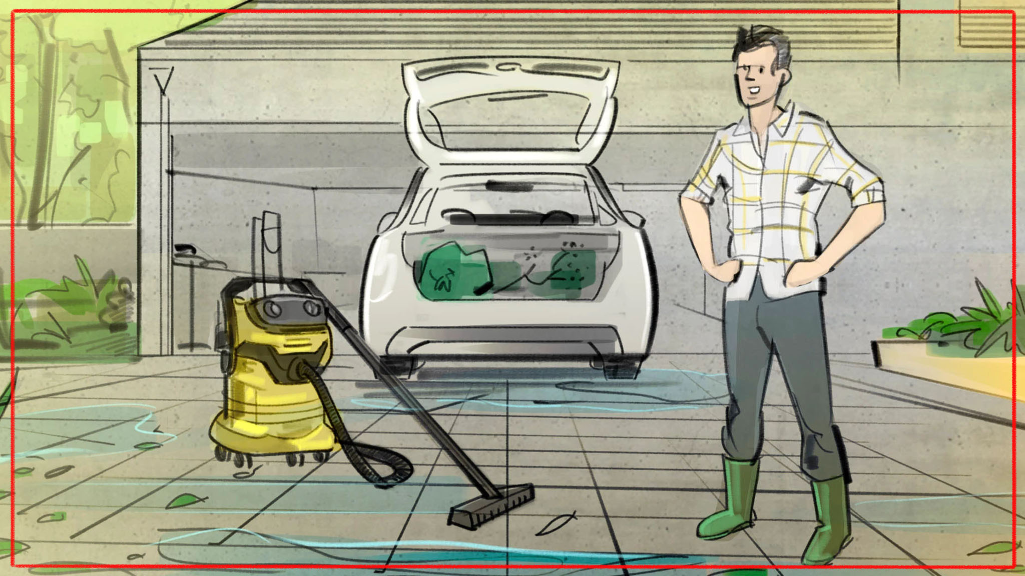 UK storyboard illustration - film and TV pre-visualisation