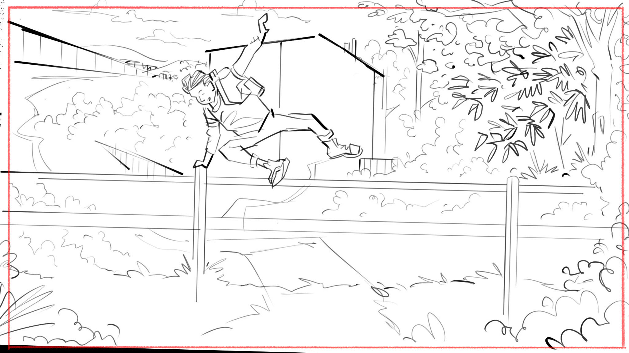 Advertising storyboard frames - commercial production artwork