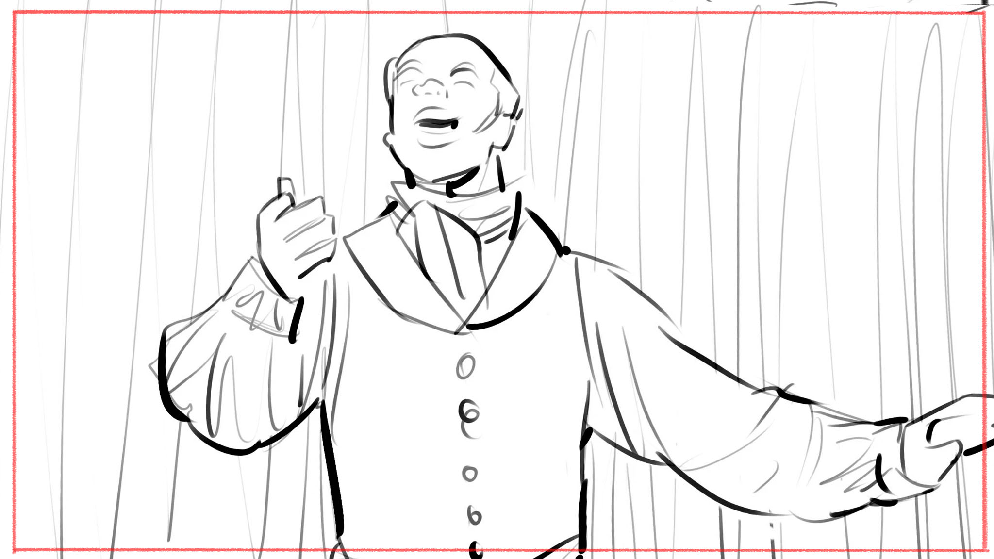 Motion picture storyboard design - cinematic frame illustration