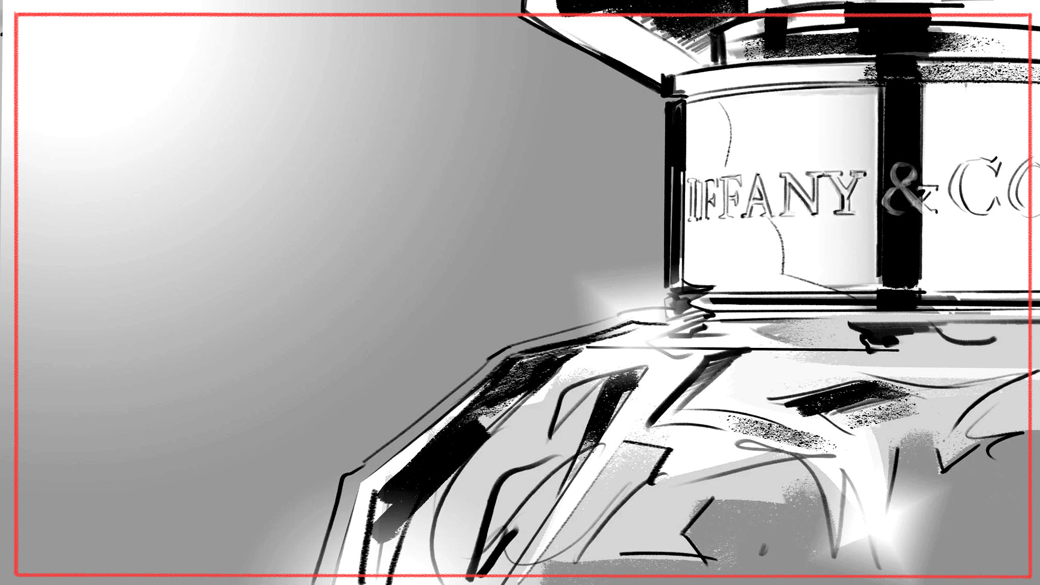 Motion picture storyboard design - cinematic frame illustration