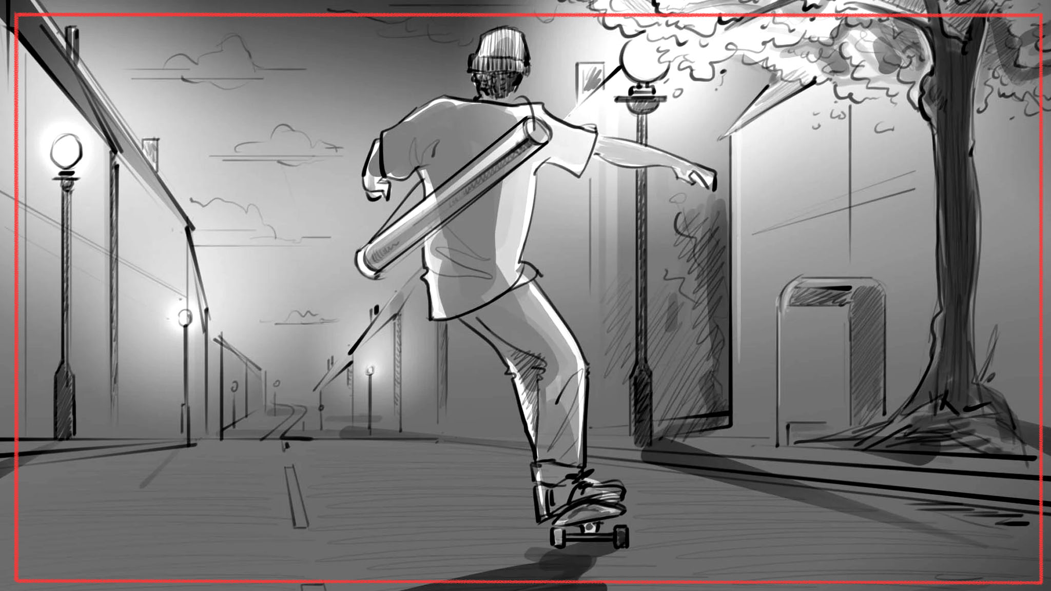 Commercial storyboard illustration - advertising visual planning