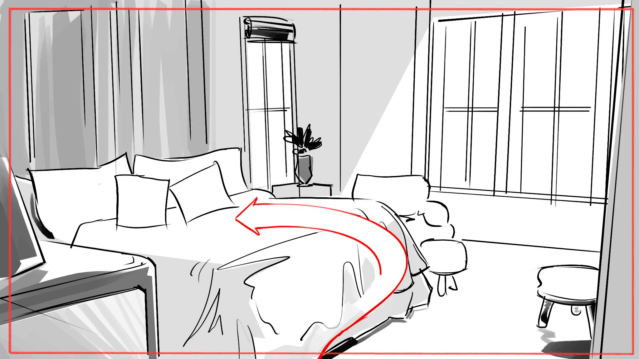 Hand-drawn storyboard art - traditional illustration techniques