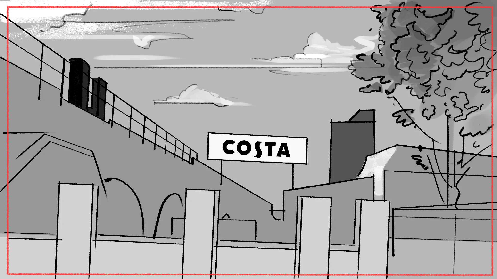 Storyboard illustration for corporate video - business storytelling