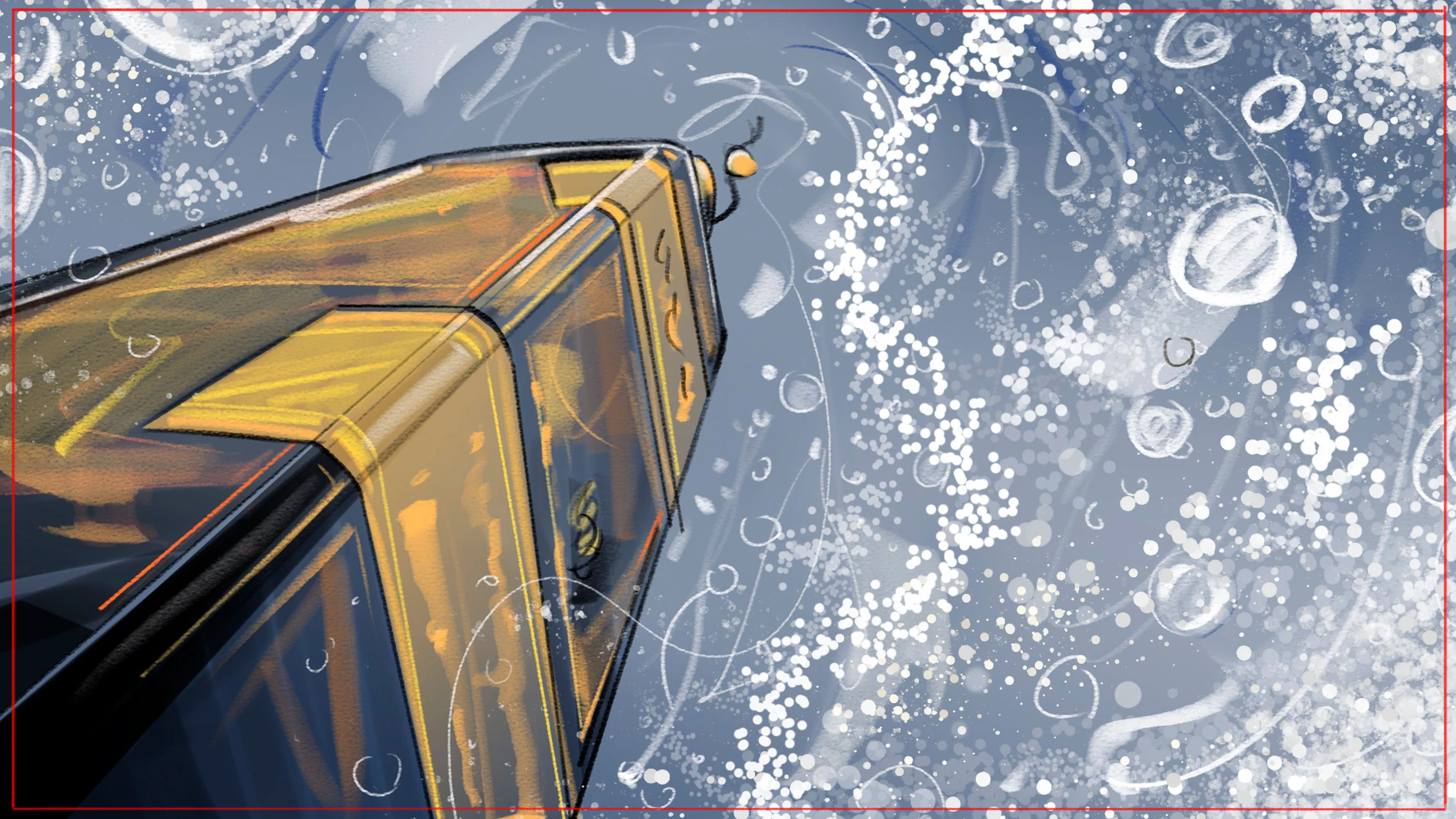 Motion picture storyboard design - cinematic frame illustration