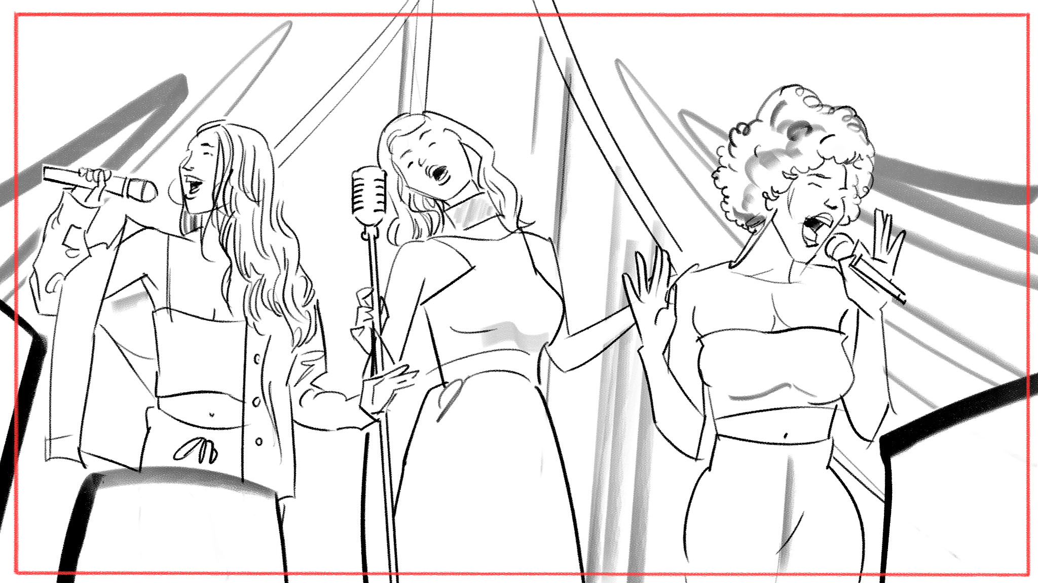 Professional storyboard panels - scene-by-scene illustration