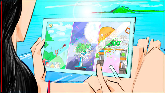 Advertising storyboard frames - commercial production artwork