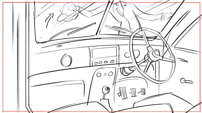 Colour storyboard illustration - full-colour production art