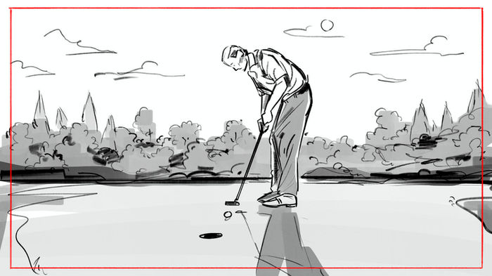 Black and white storyboard sketches - pencil storyboard design