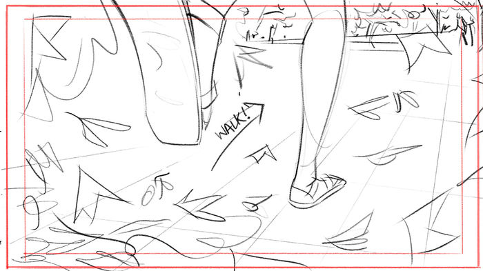 Black and white storyboard sketches - pencil storyboard design