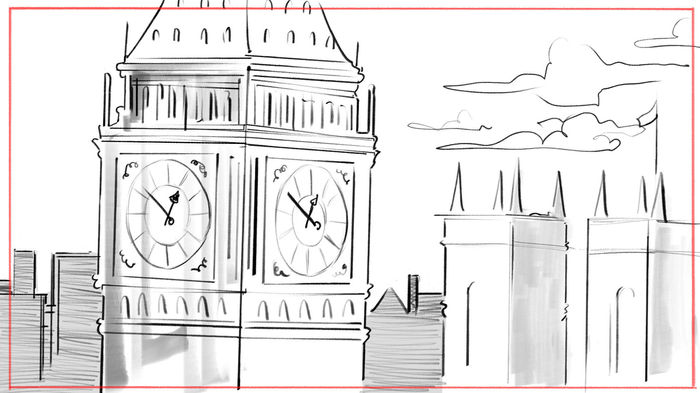 Colour storyboard illustration - full-colour production art