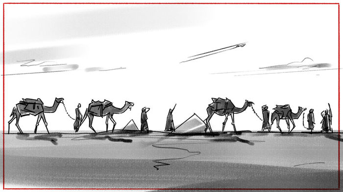 Hand-drawn storyboard art - traditional illustration techniques