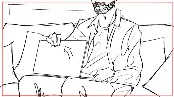 Colour storyboard illustration - full-colour production art