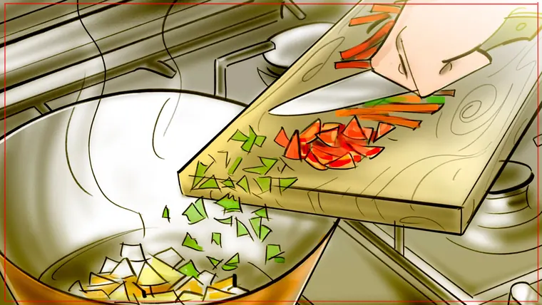 advertising storyboard design – full-colour storyboard render by Storyboard-Artist.co.uk