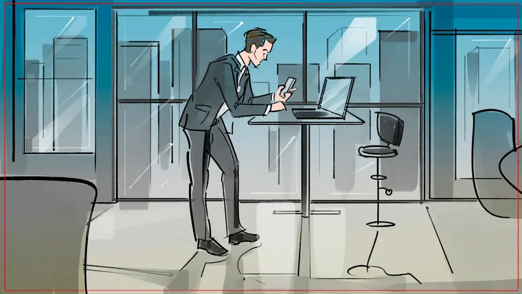 visual storytelling artist – full-colour storyboard render by Storyboard-Artist.co.uk