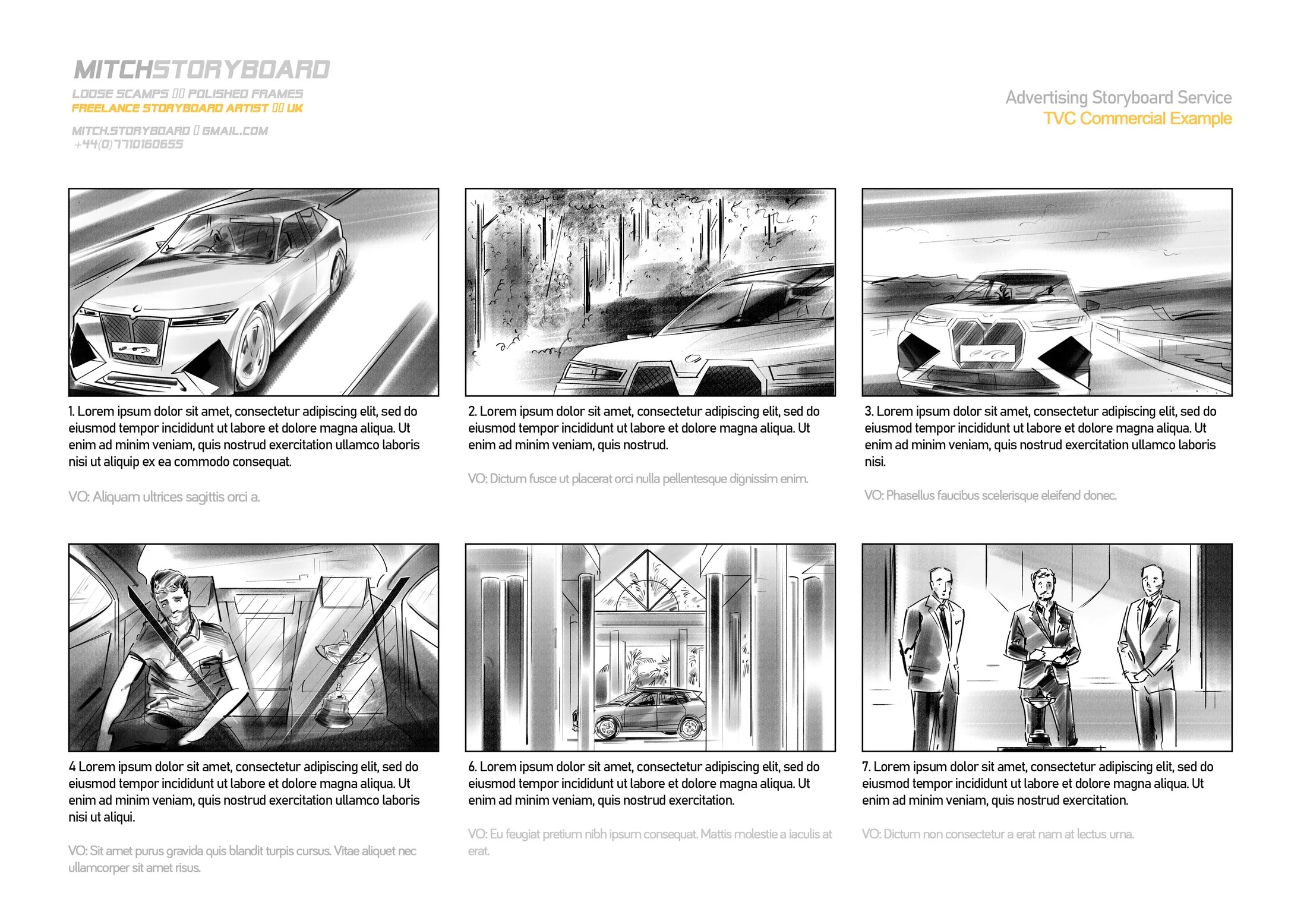 multi-panel storyboard page – visual storytelling for branded content and film (page 4)