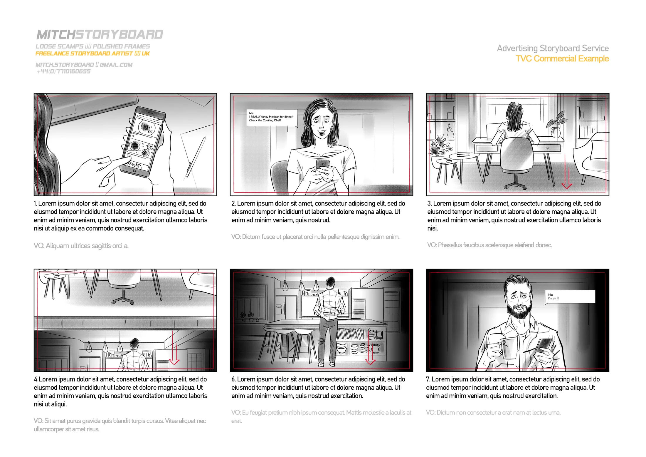 full page storyboard sequence – professional multi-panel storyboard art for film and TV (page 11)
