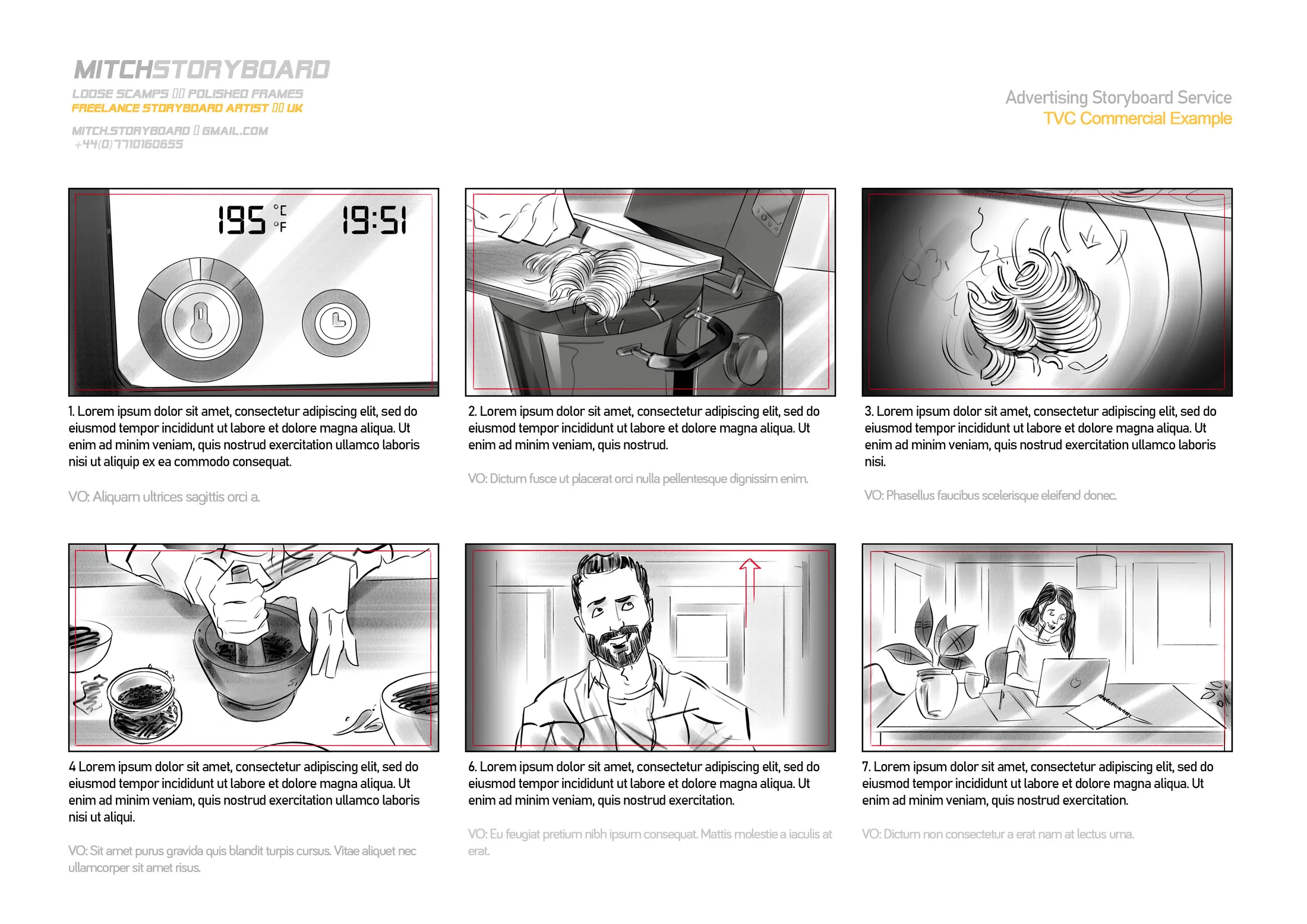 detailed full-page storyboard – advertising and commercial pre-production artwork (page 13)