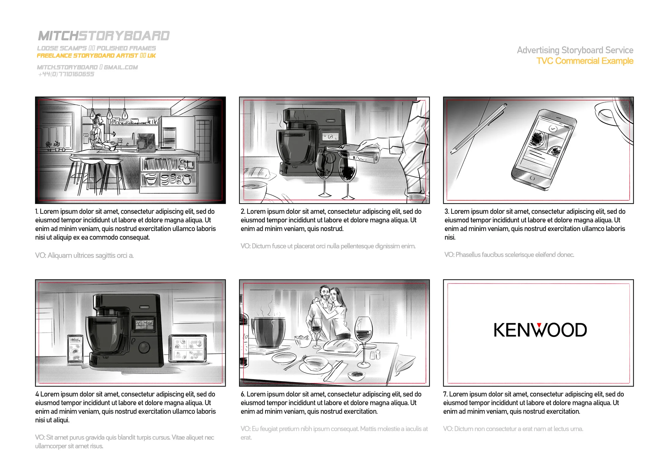 full page storyboard sequence – professional multi-panel storyboard art for film and TV (page 16)