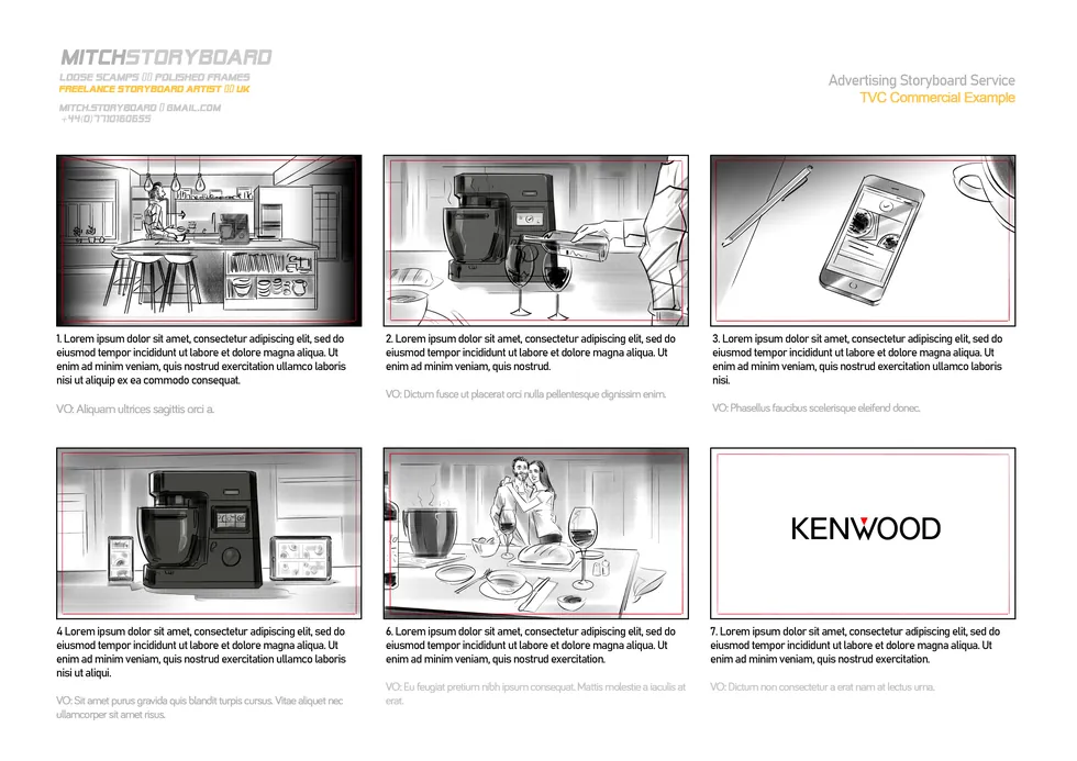 storyboard artist for animation – full-page multi-panel storyboard sequence by Storyboard-Artist.co.uk