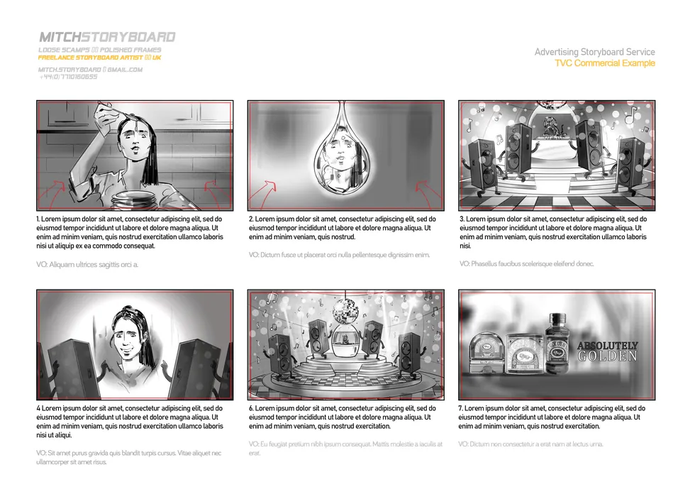 film pre-visualisation artist – full-page multi-panel storyboard sequence by Storyboard-Artist.co.uk