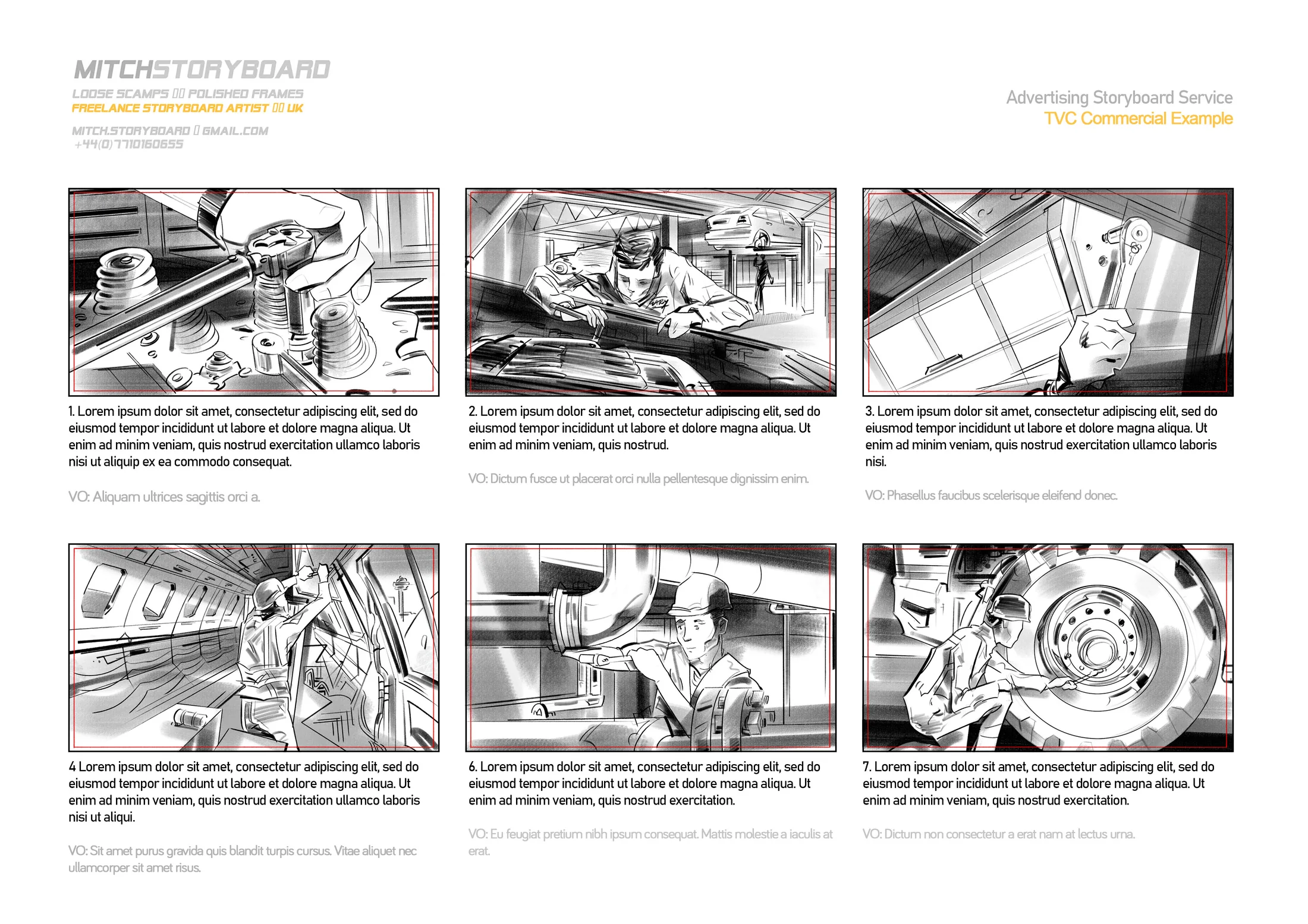 full page storyboard sequence – professional multi-panel storyboard art for film and TV (page 21)