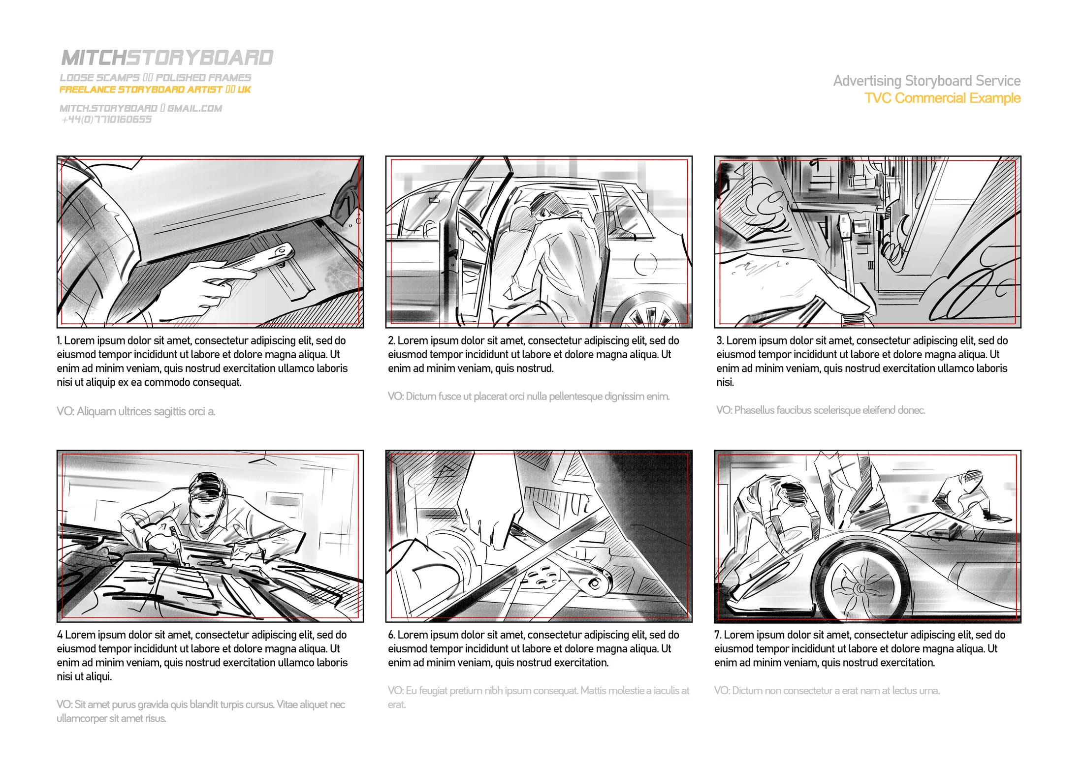 detailed full-page storyboard – advertising and commercial pre-production artwork (page 23)