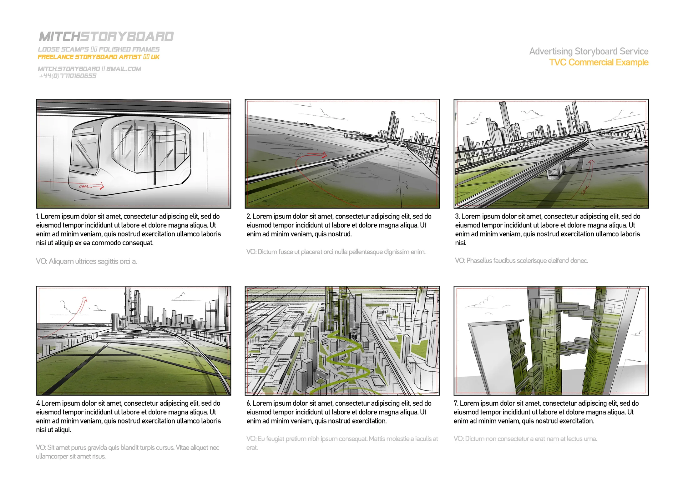 multi-panel storyboard page – visual storytelling for branded content and film (page 24)