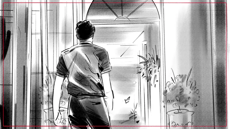 storyboard services UK – cinematic storyboard frame by Storyboard-Artist.co.uk