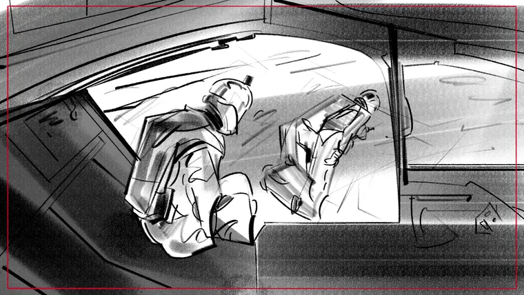 storyboard concept art – cinematic storyboard frame by Storyboard-Artist.co.uk