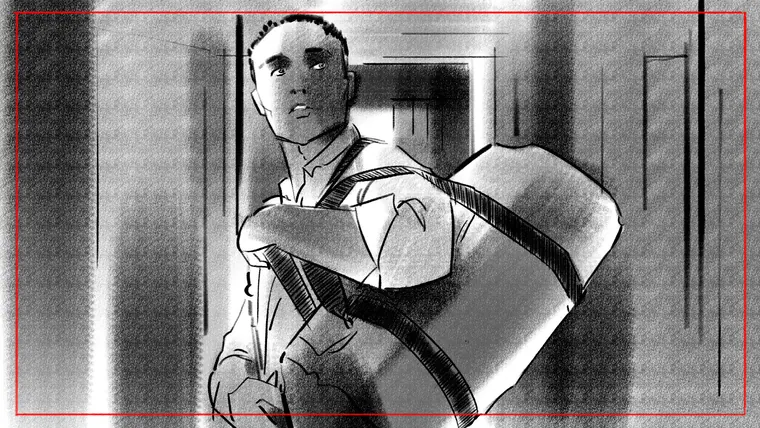 storyboard artist for agencies – cinematic storyboard frame by Storyboard-Artist.co.uk