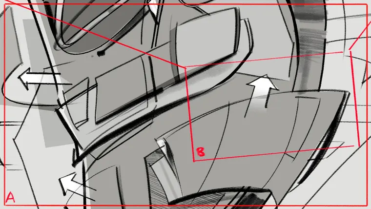 storyboard artist for hire – film and advertising storyboard panel by Storyboard-Artist.co.uk