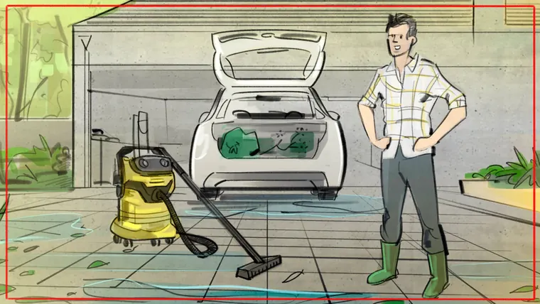 professional storyboard illustration – film and advertising storyboard panel by Storyboard-Artist.co.uk
