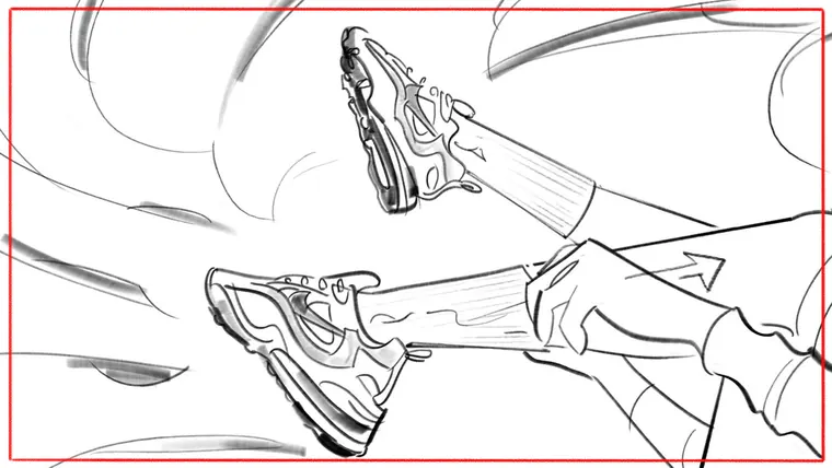 pre-production storyboard art – film and advertising storyboard panel by Storyboard-Artist.co.uk