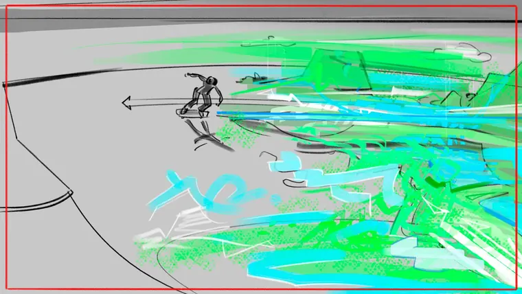 storyboard concept art – film and advertising storyboard panel by Storyboard-Artist.co.uk