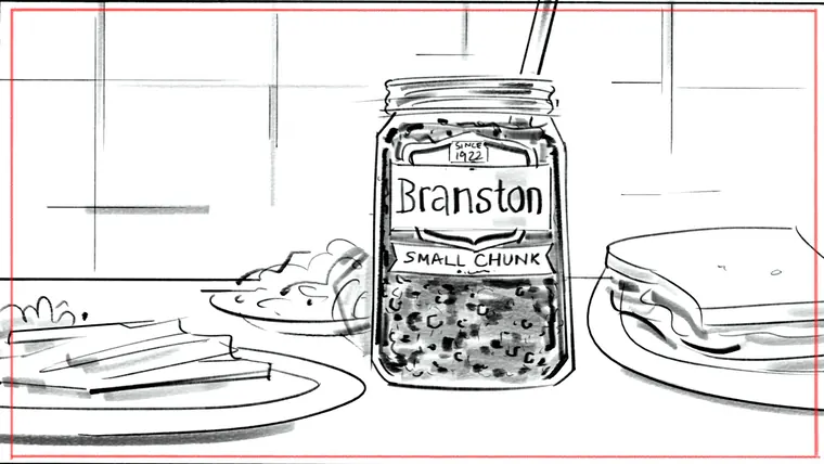 advertising storyboard design – black and white line storyboard sketch by Storyboard-Artist.co.uk