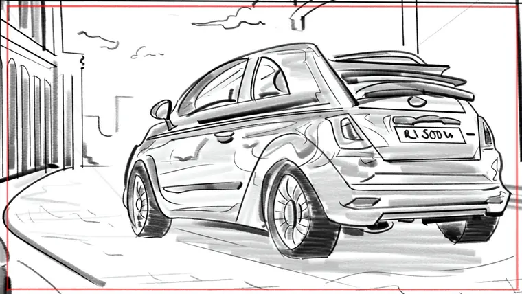 music video storyboard artist – black and white line storyboard sketch by Storyboard-Artist.co.uk