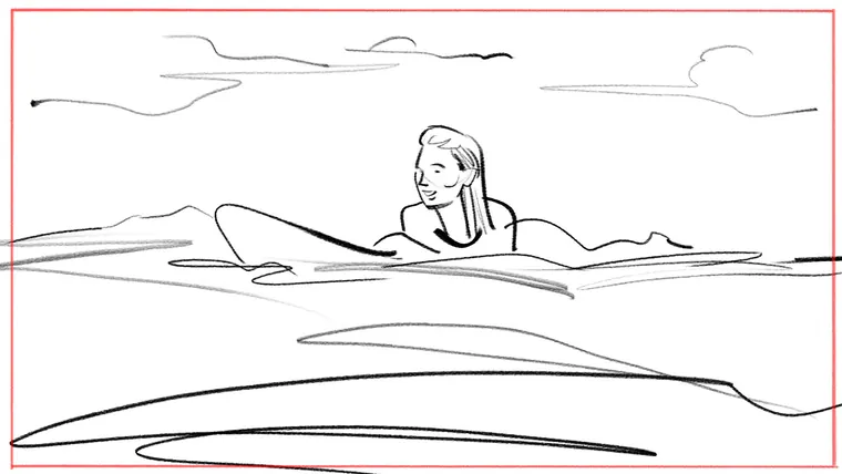 storyboard artist for advertising – black and white line storyboard sketch by Storyboard-Artist.co.uk