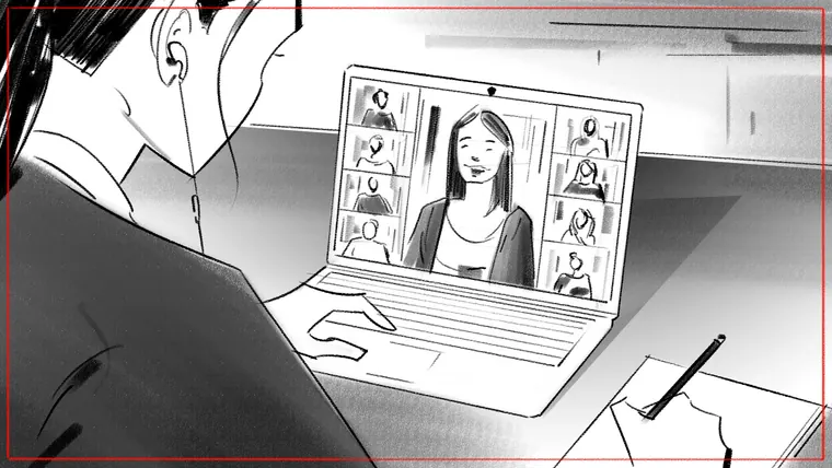 storyboard artist for hire – tonal greyscale storyboard illustration by Storyboard-Artist.co.uk