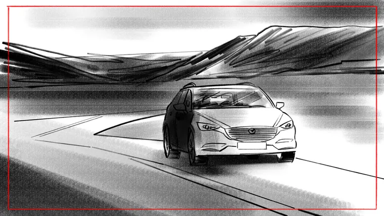 storyboard artist for animation – tonal greyscale storyboard illustration by Storyboard-Artist.co.uk