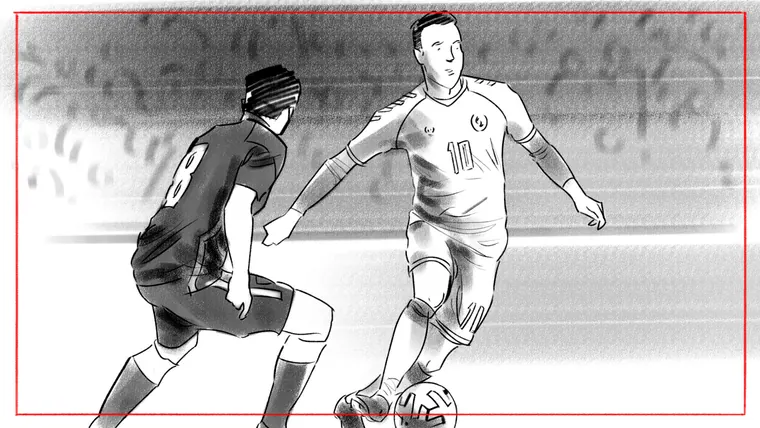 visual storytelling artist – tonal greyscale storyboard illustration by Storyboard-Artist.co.uk